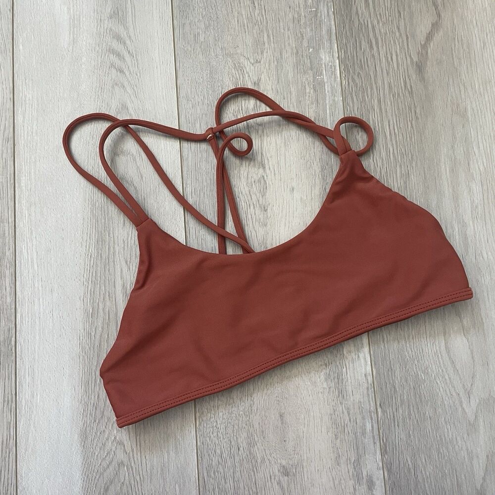 Benoa Bikini Top strappy pullover womens Rust Brown (small) swim beach vacation